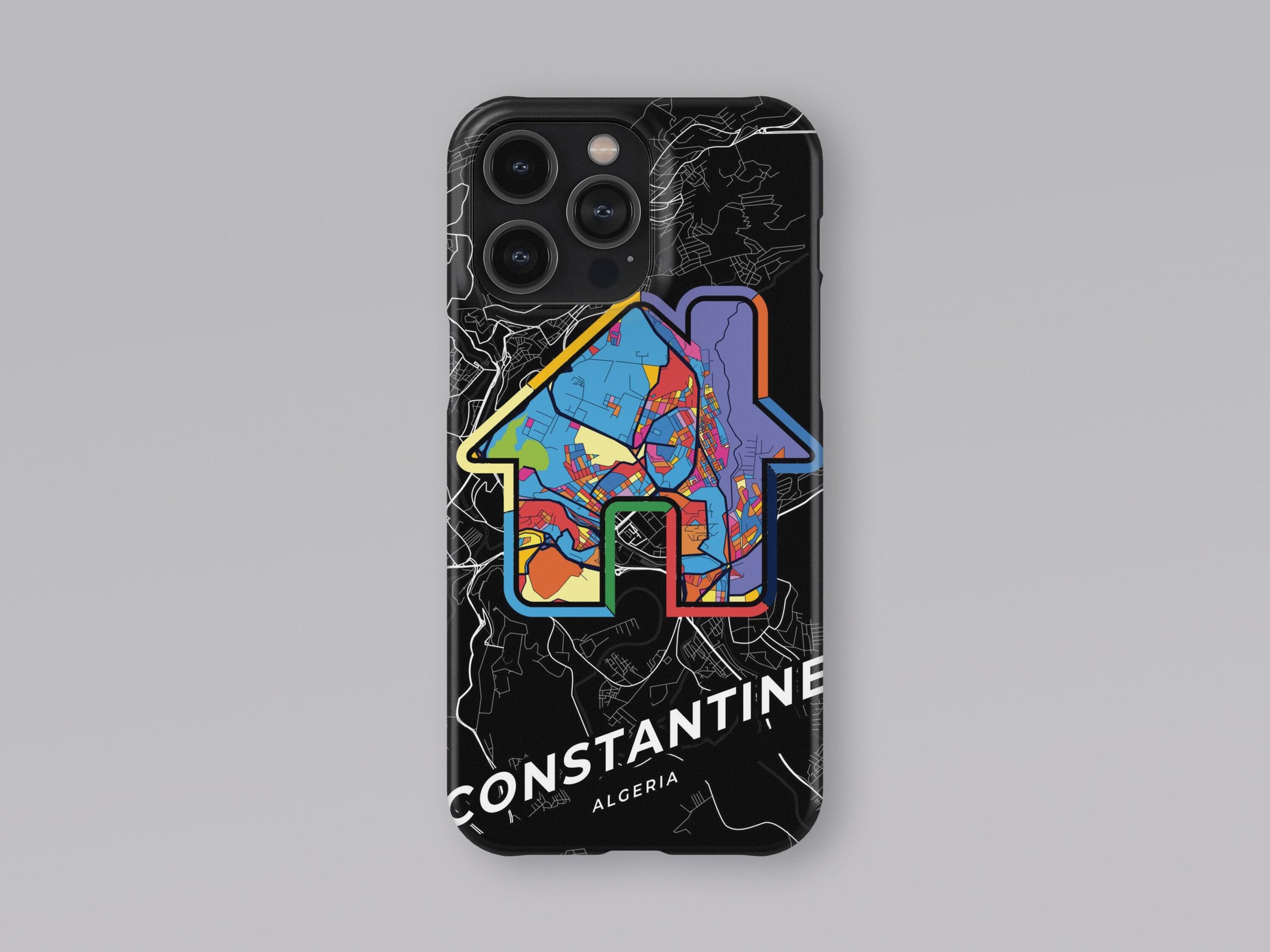 Constantine Algeria slim phone case with colorful icon. Birthday, wedding or housewarming gift. Couple match cases. 3