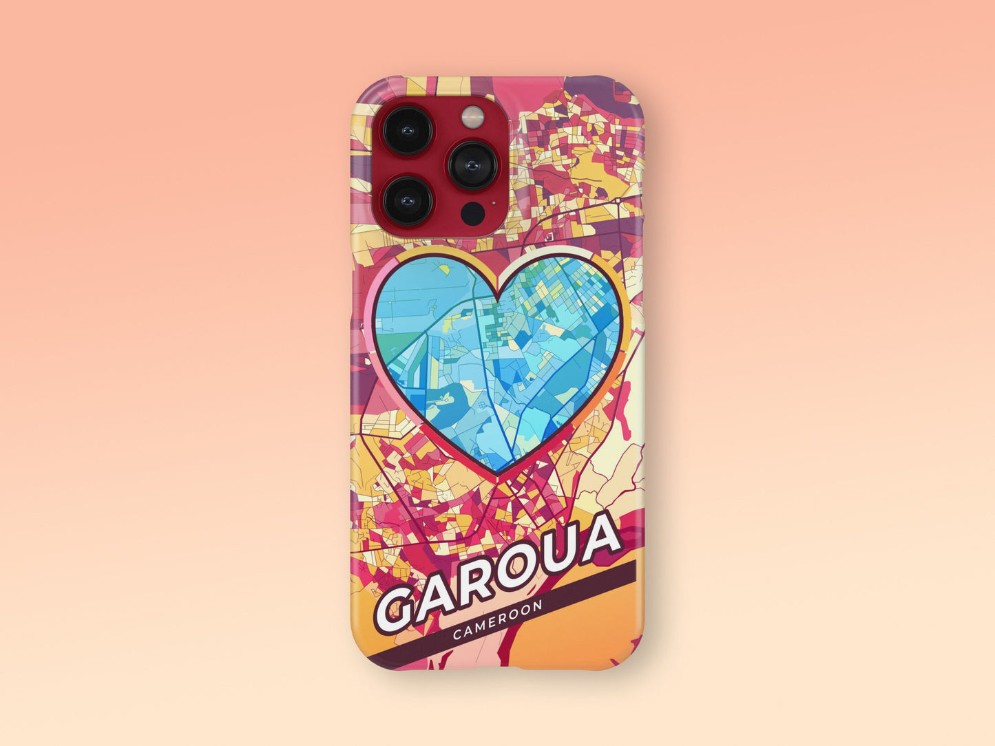Garoua Cameroon slim phone case with colorful icon. Birthday, wedding or housewarming gift. Couple match cases. 2