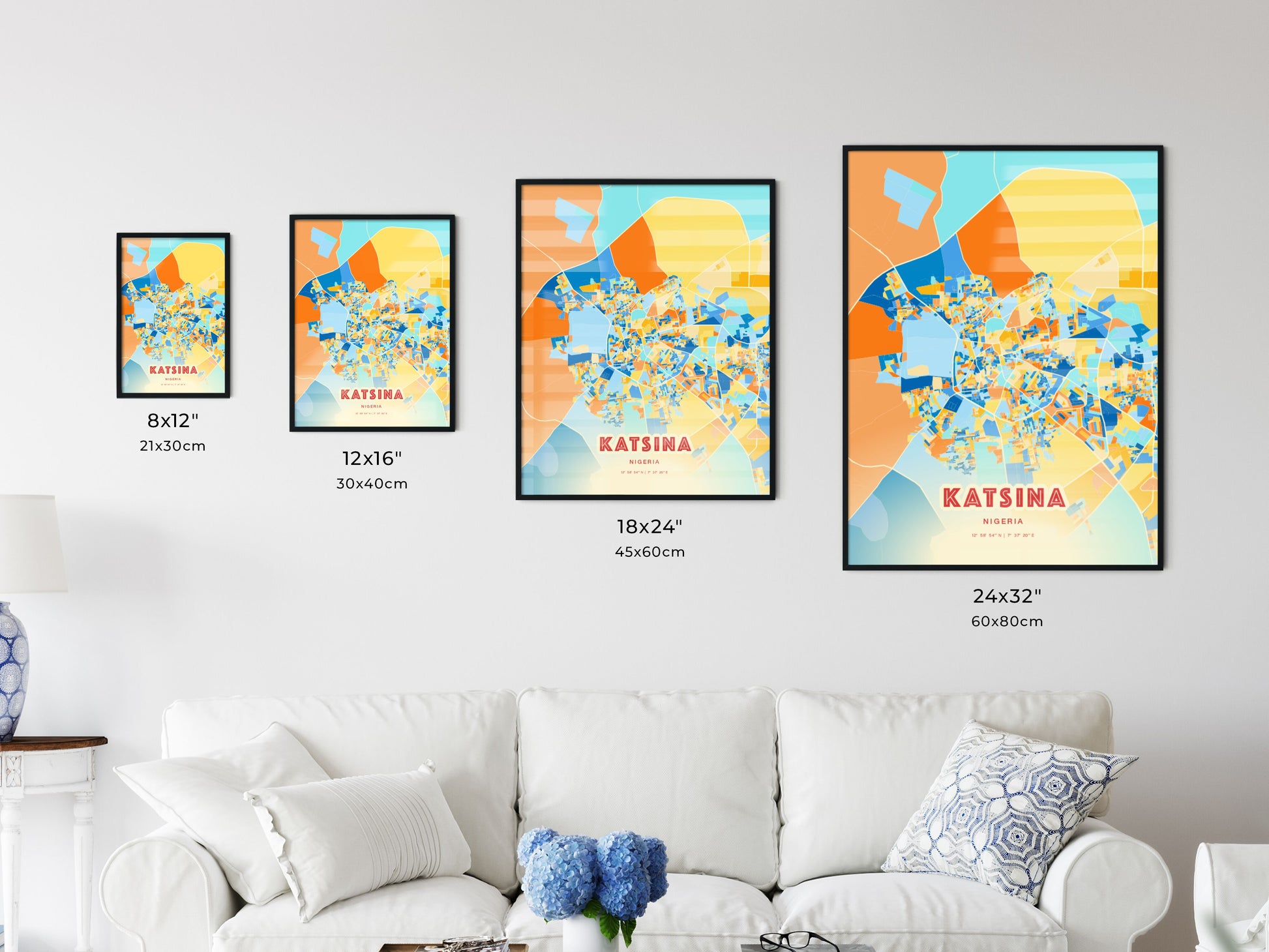 Colorful KATSINA NIGERIA Fine Art Map