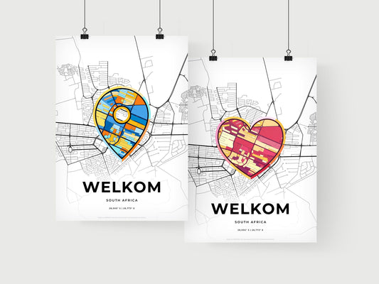 Welkom South Africa art print for couples