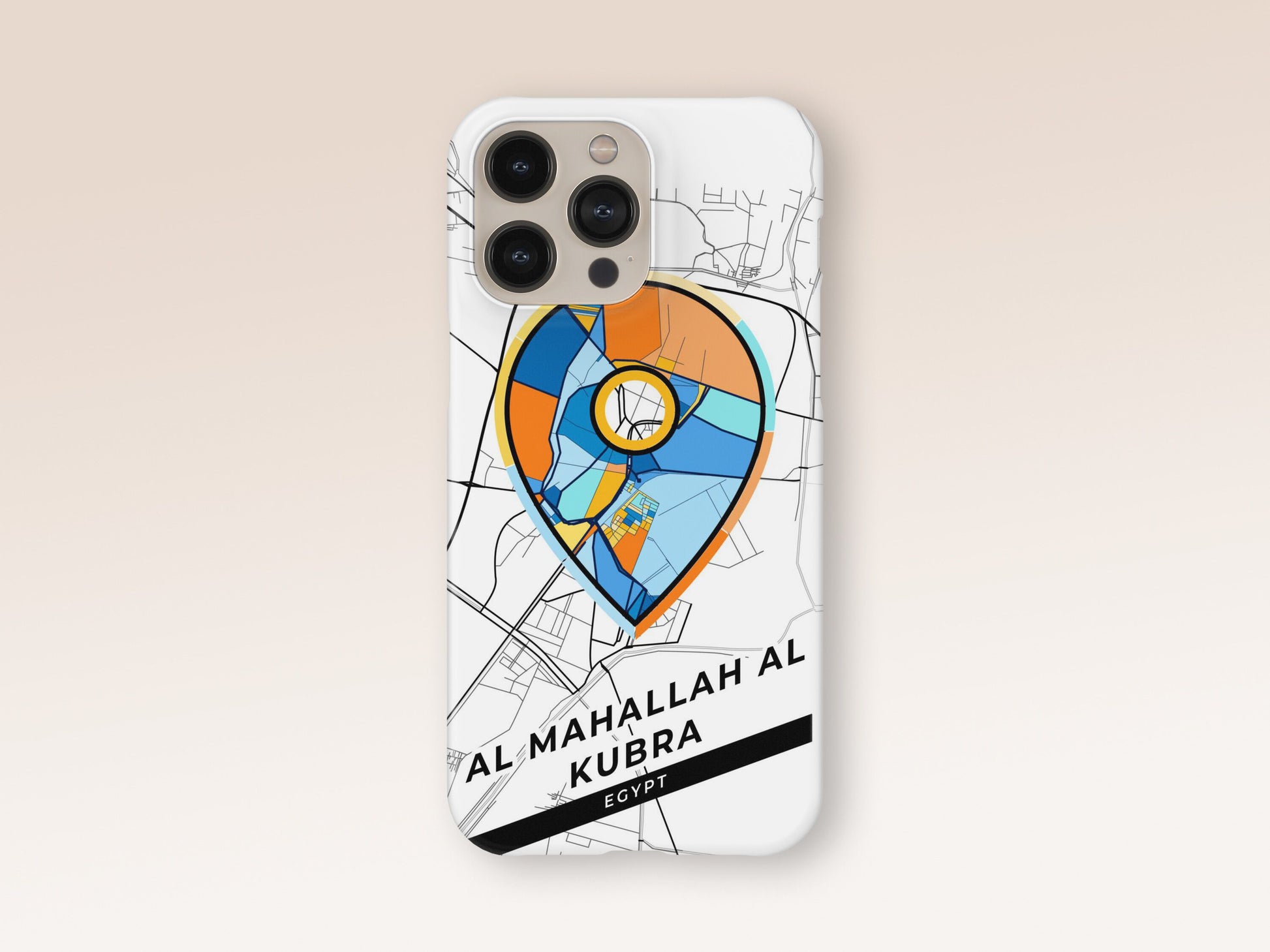 Al Mahallah Al Kubra Egypt slim phone case with colorful icon. Birthday, wedding or housewarming gift. Couple match cases. 1