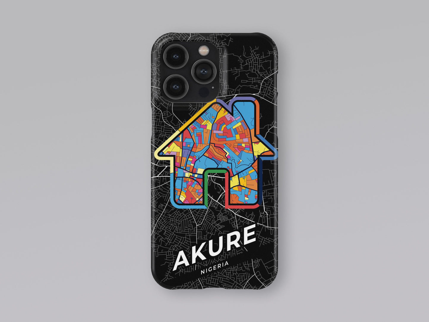 Akure Nigeria slim phone case with colorful icon. Birthday, wedding or housewarming gift. Couple match cases. 3