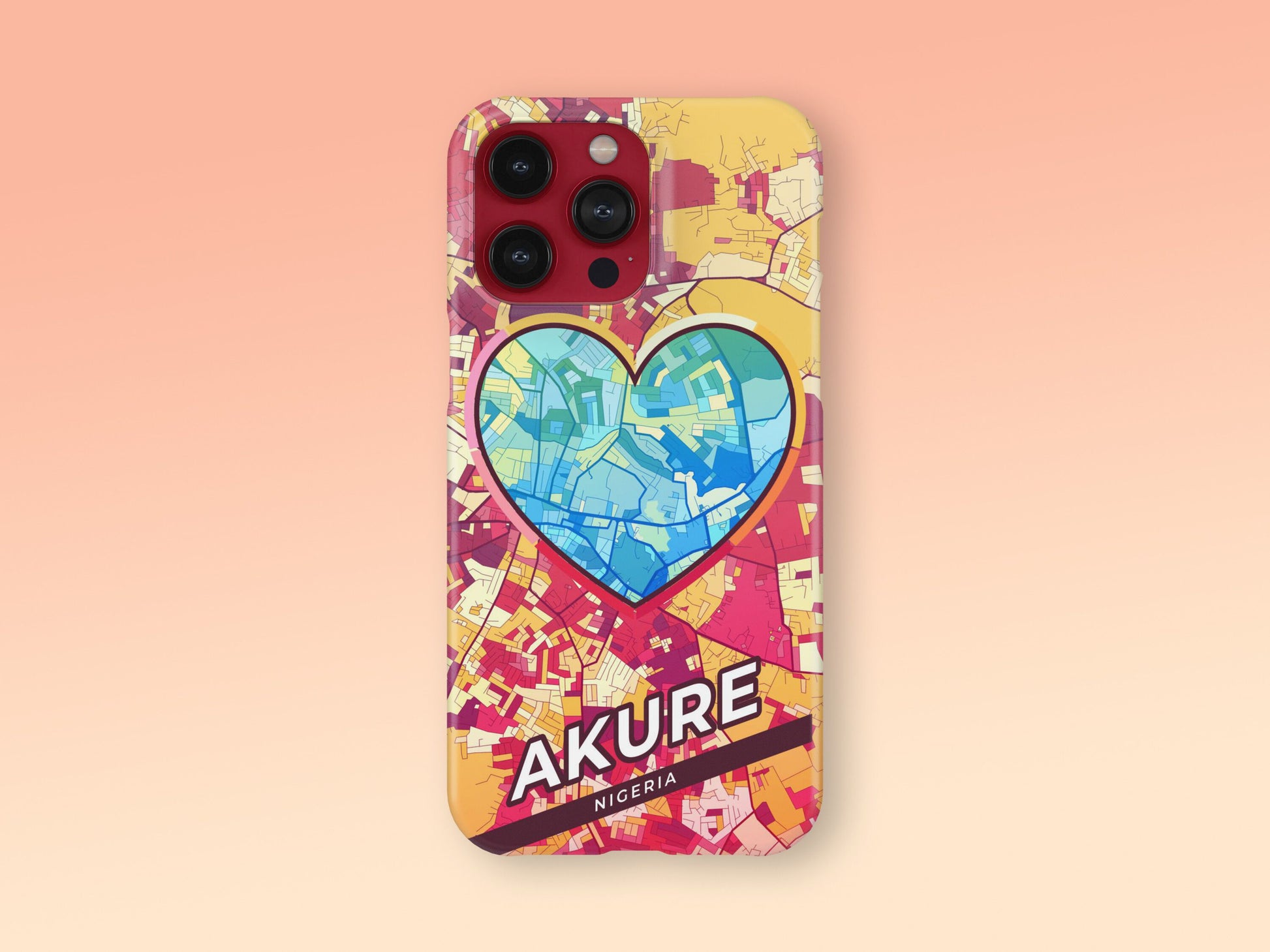 Akure Nigeria slim phone case with colorful icon. Birthday, wedding or housewarming gift. Couple match cases. 2