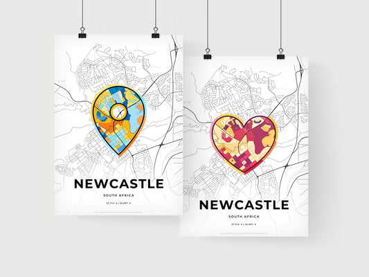 Newcastle South Africa art print for couples