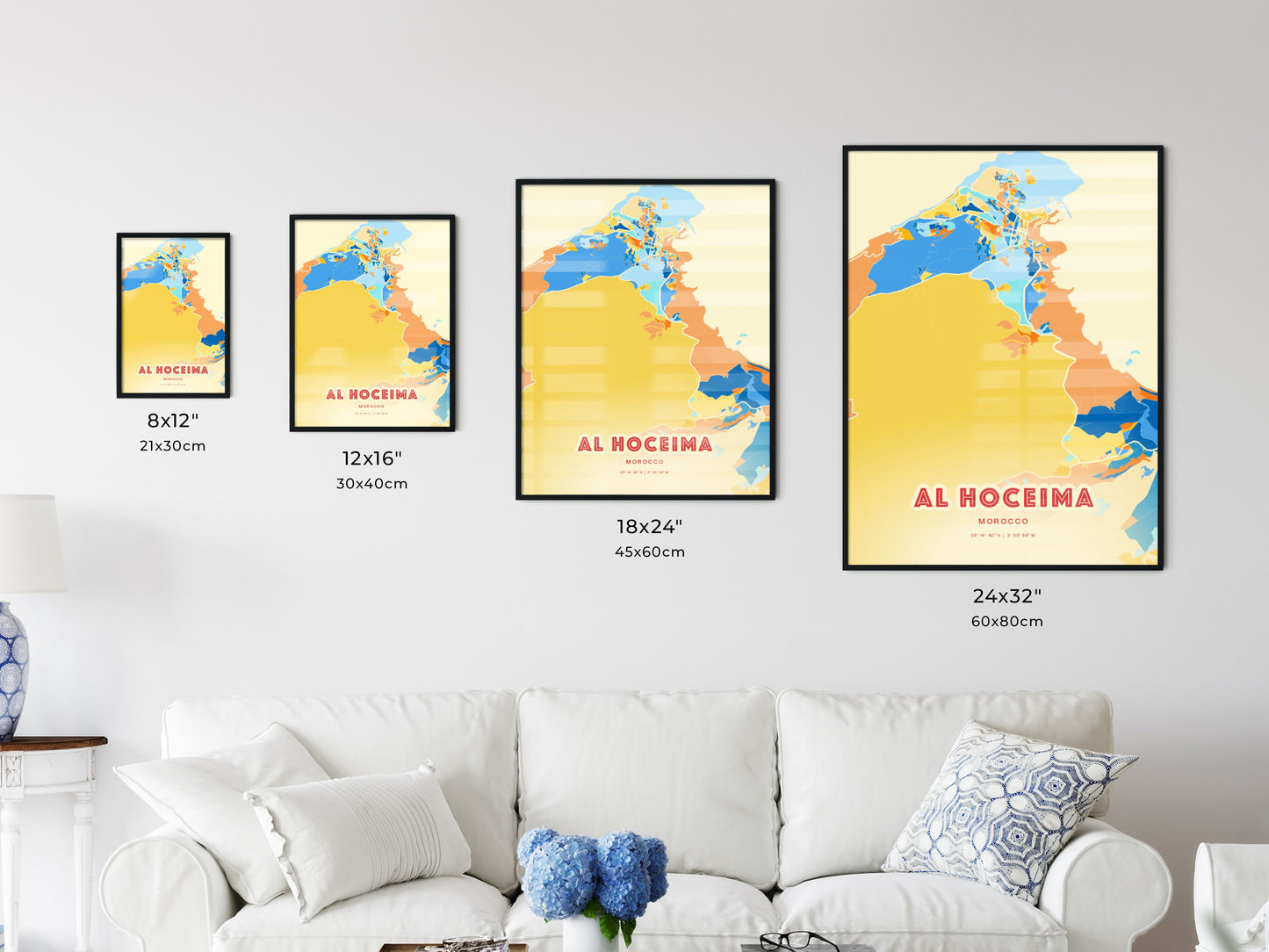 Colorful AL HOCEIMA MOROCCO Fine Art Map