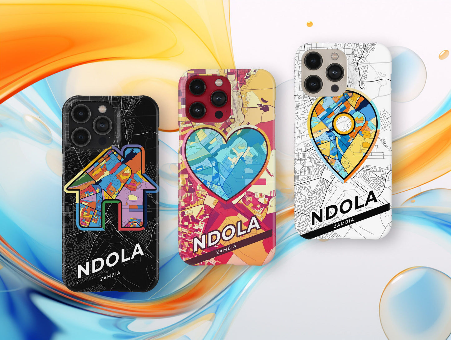 Ndola Zambia slim phone case with colorful icon