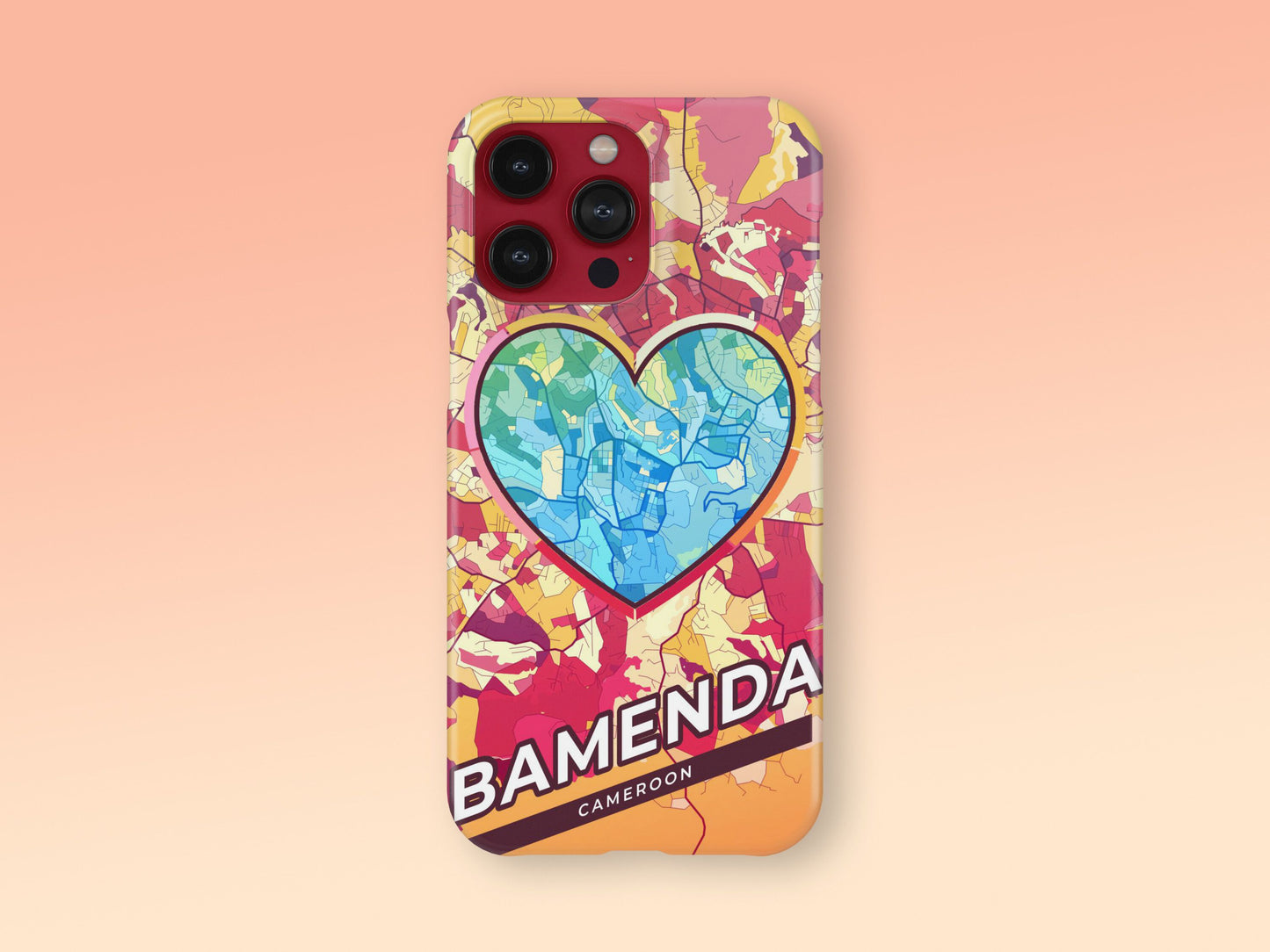 Bamenda Cameroon slim phone case with colorful icon. Birthday, wedding or housewarming gift. Couple match cases. 2