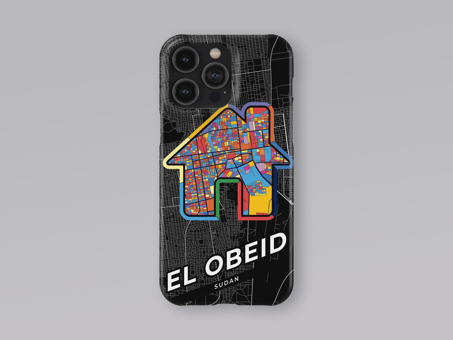 El Obeid Sudan slim phone case with colorful icon. Birthday, wedding or housewarming gift. Couple match cases. 3