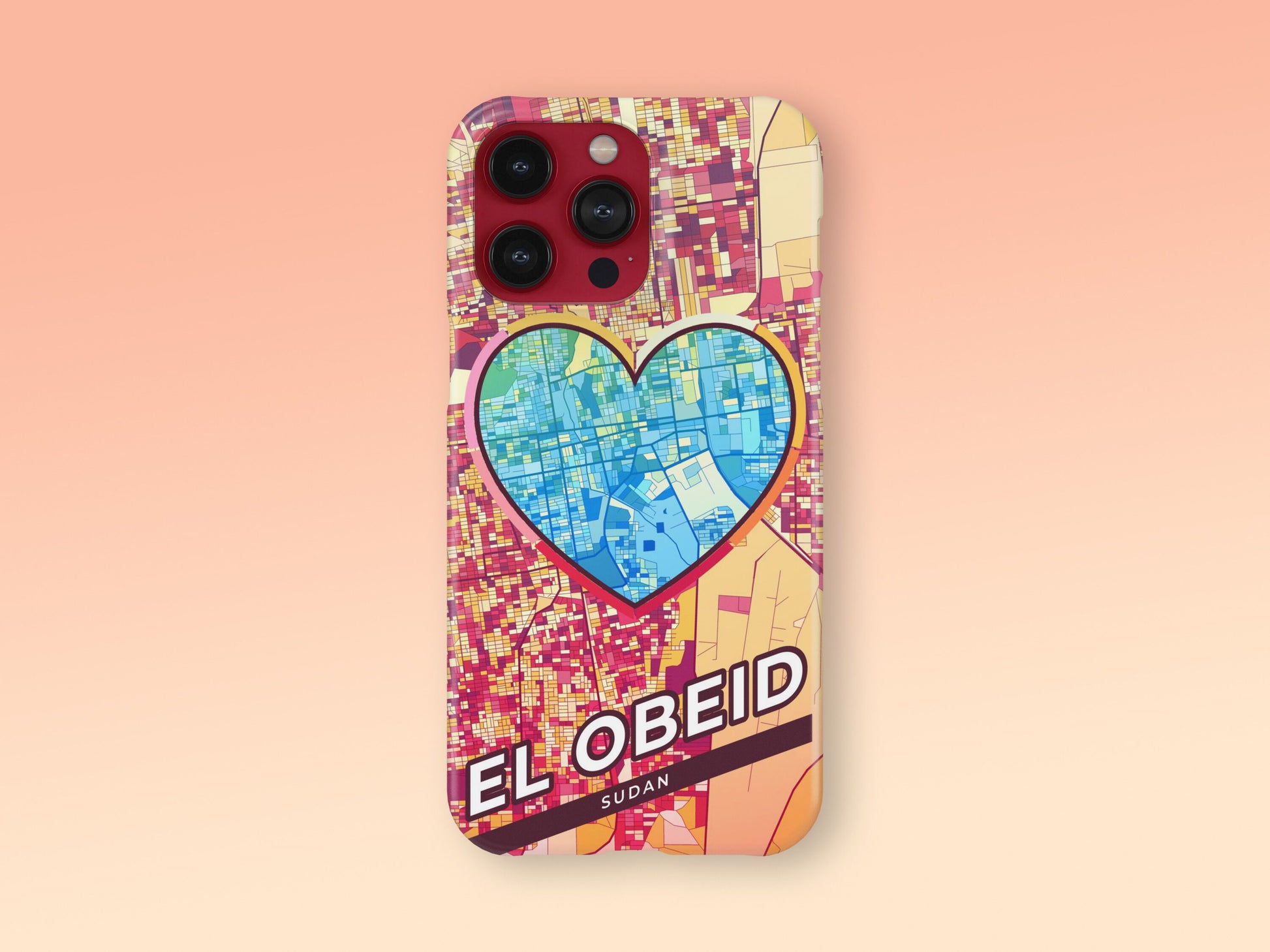 El Obeid Sudan slim phone case with colorful icon. Birthday, wedding or housewarming gift. Couple match cases. 2