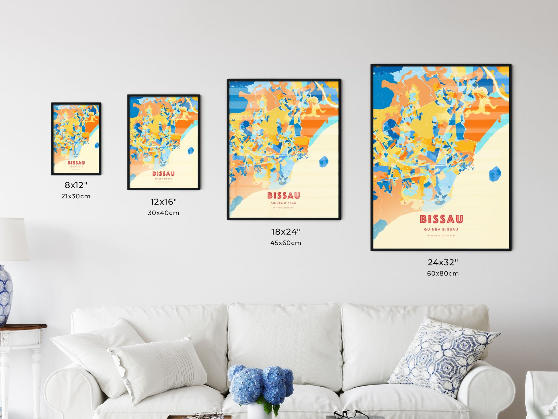 Colorful BISSAU GUINEA BISSAU Fine Art Map