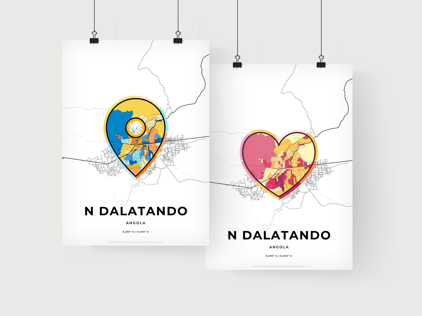 N Dalatando Angola art print for couples