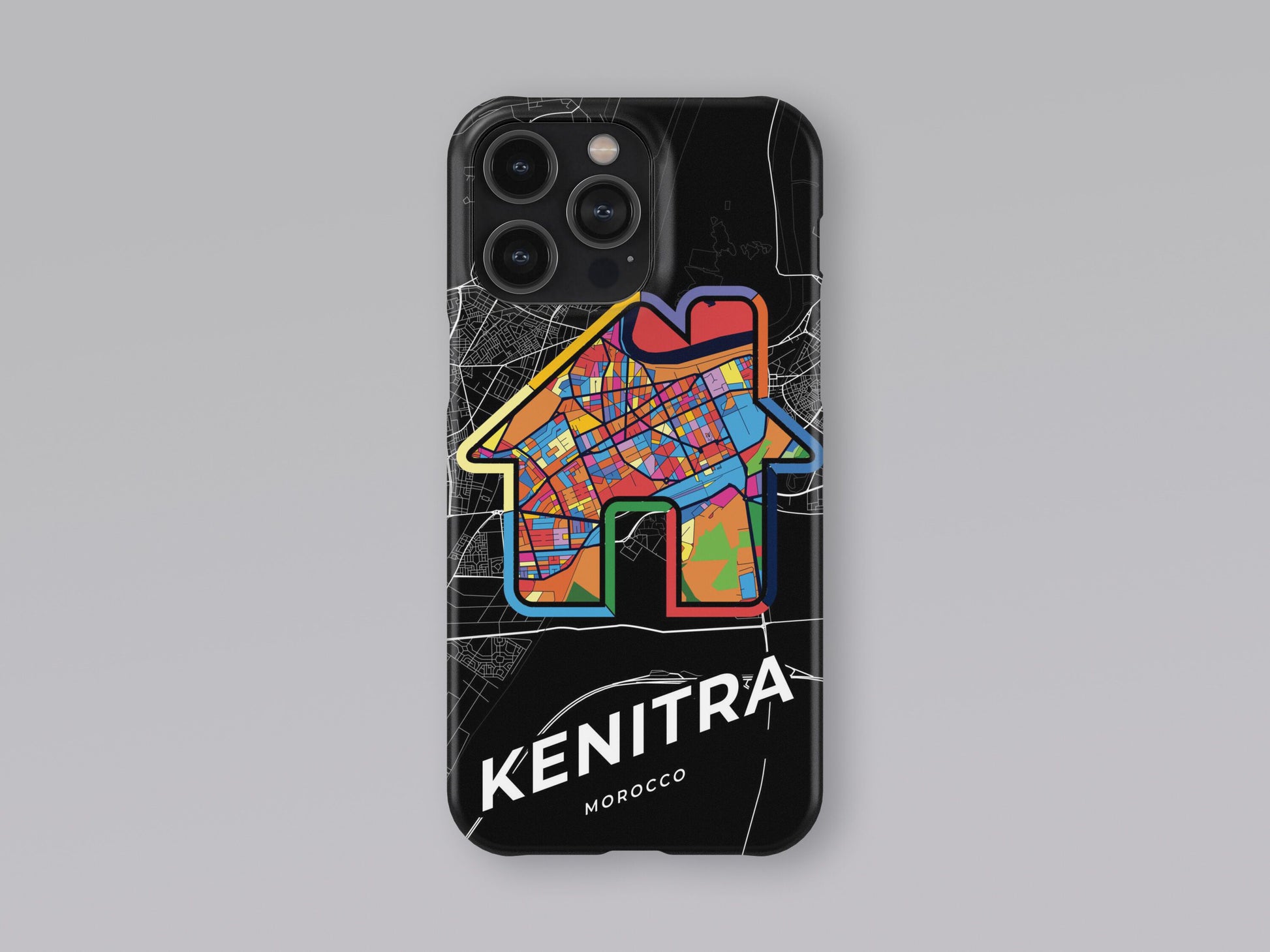 Kenitra Morocco slim phone case with colorful icon. Birthday, wedding or housewarming gift. Couple match cases. 3