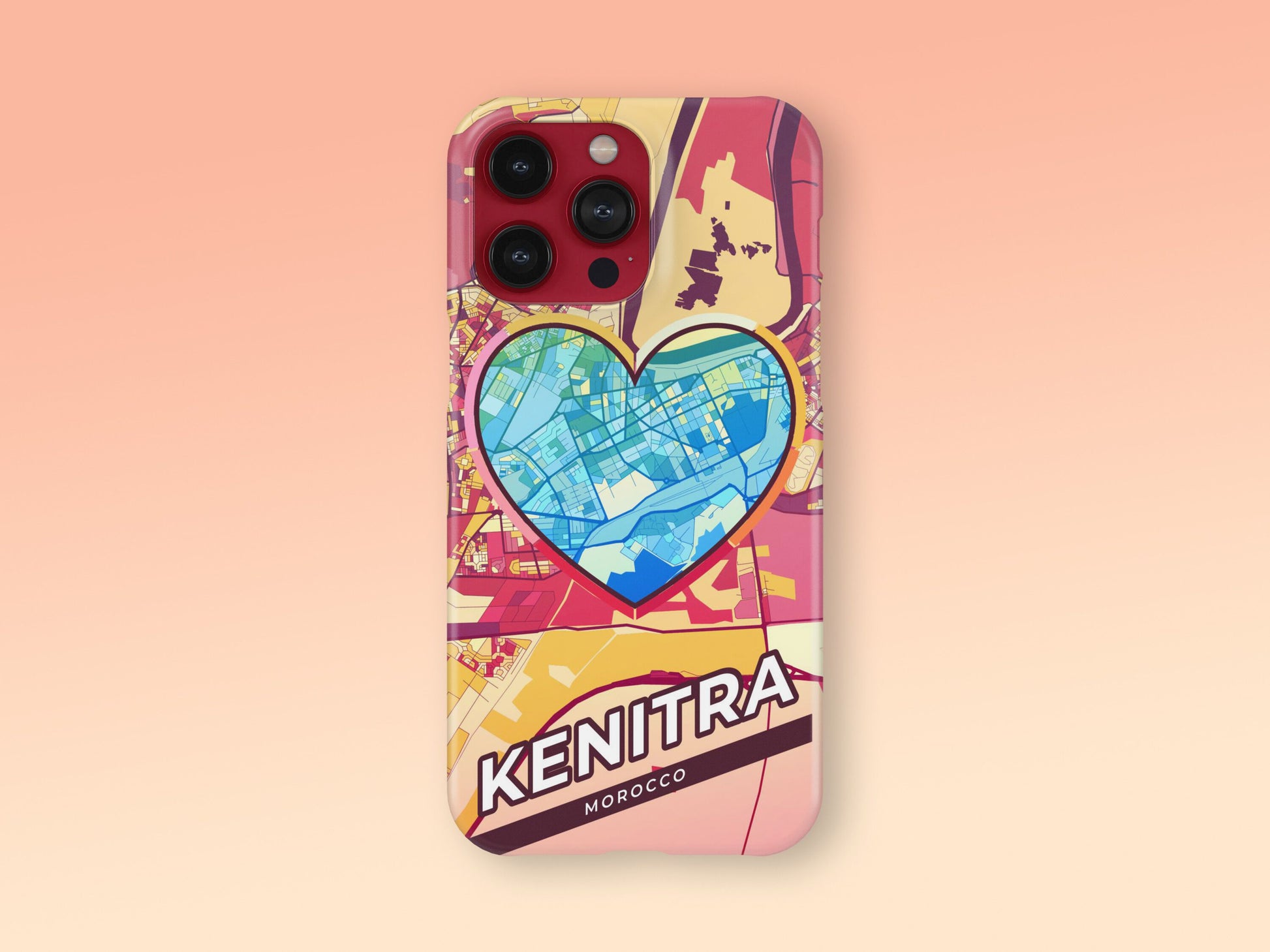 Kenitra Morocco slim phone case with colorful icon. Birthday, wedding or housewarming gift. Couple match cases. 2