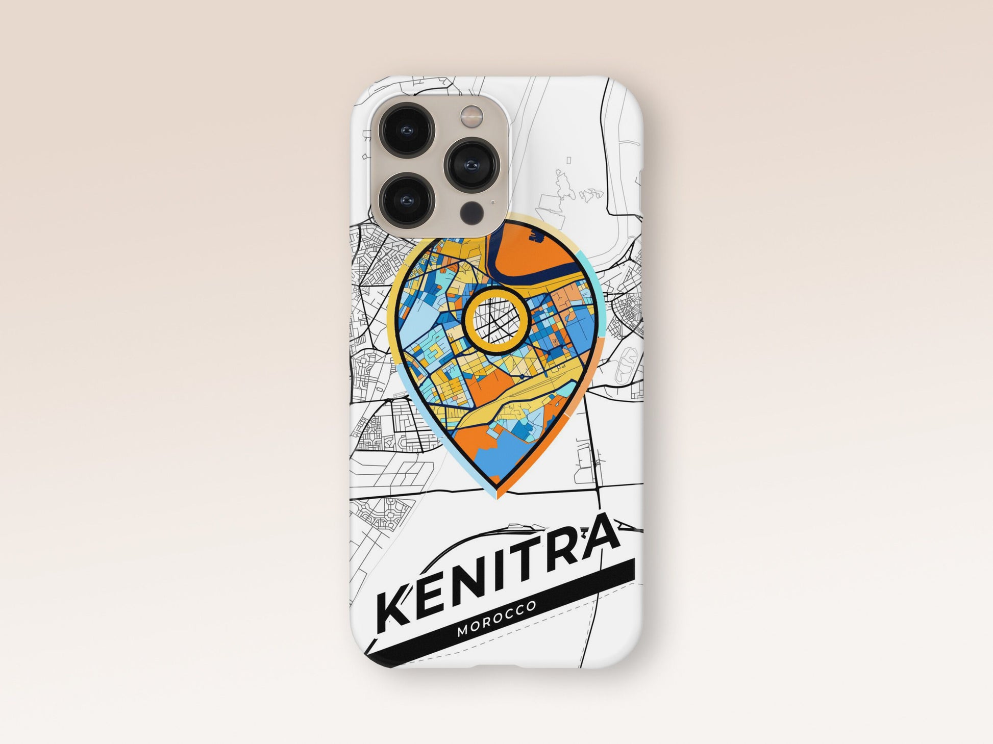 Kenitra Morocco slim phone case with colorful icon. Birthday, wedding or housewarming gift. Couple match cases. 1