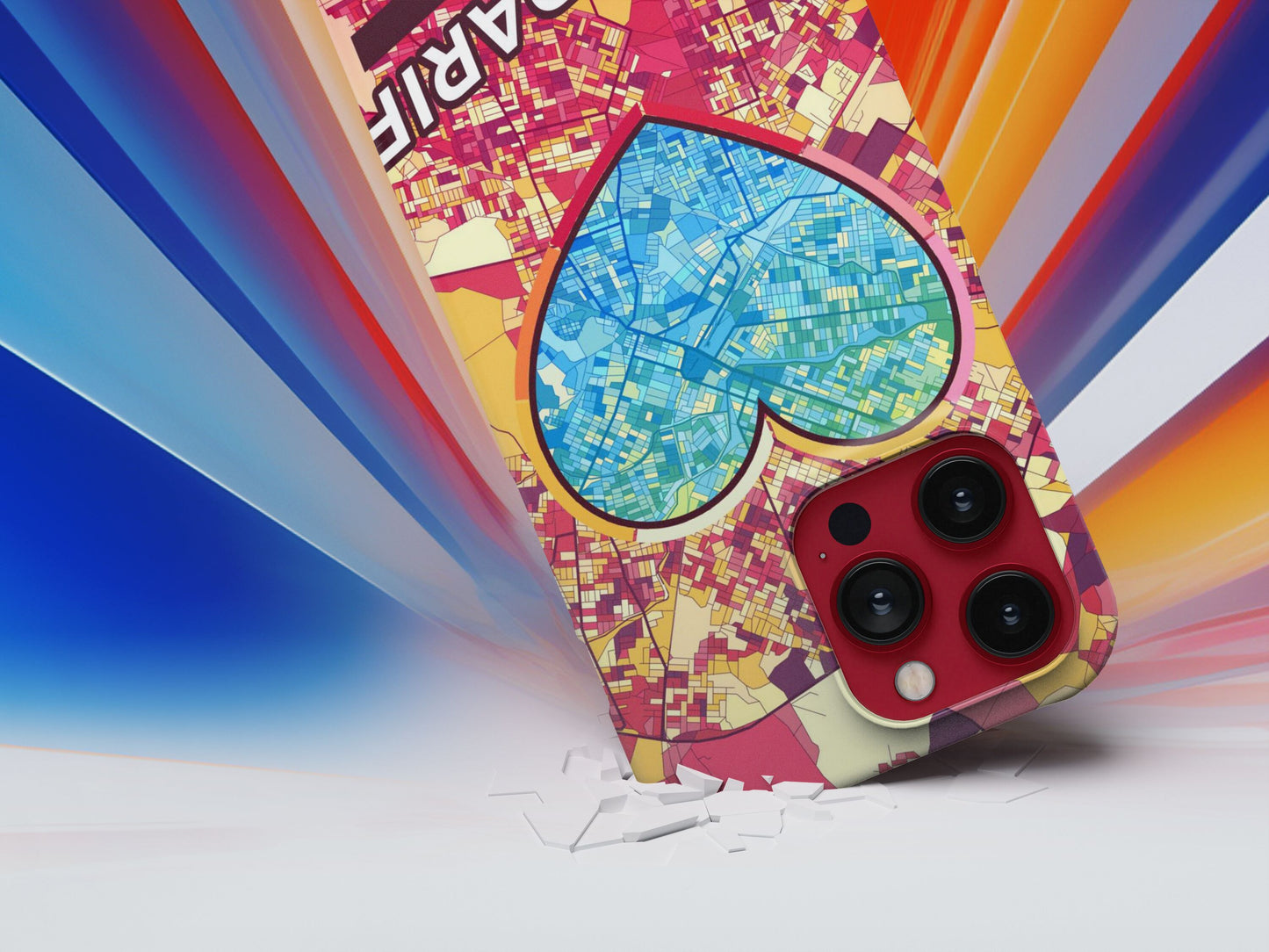Al Qadarif Sudan slim phone case with colorful icon. Birthday, wedding or housewarming gift. Couple match cases.
