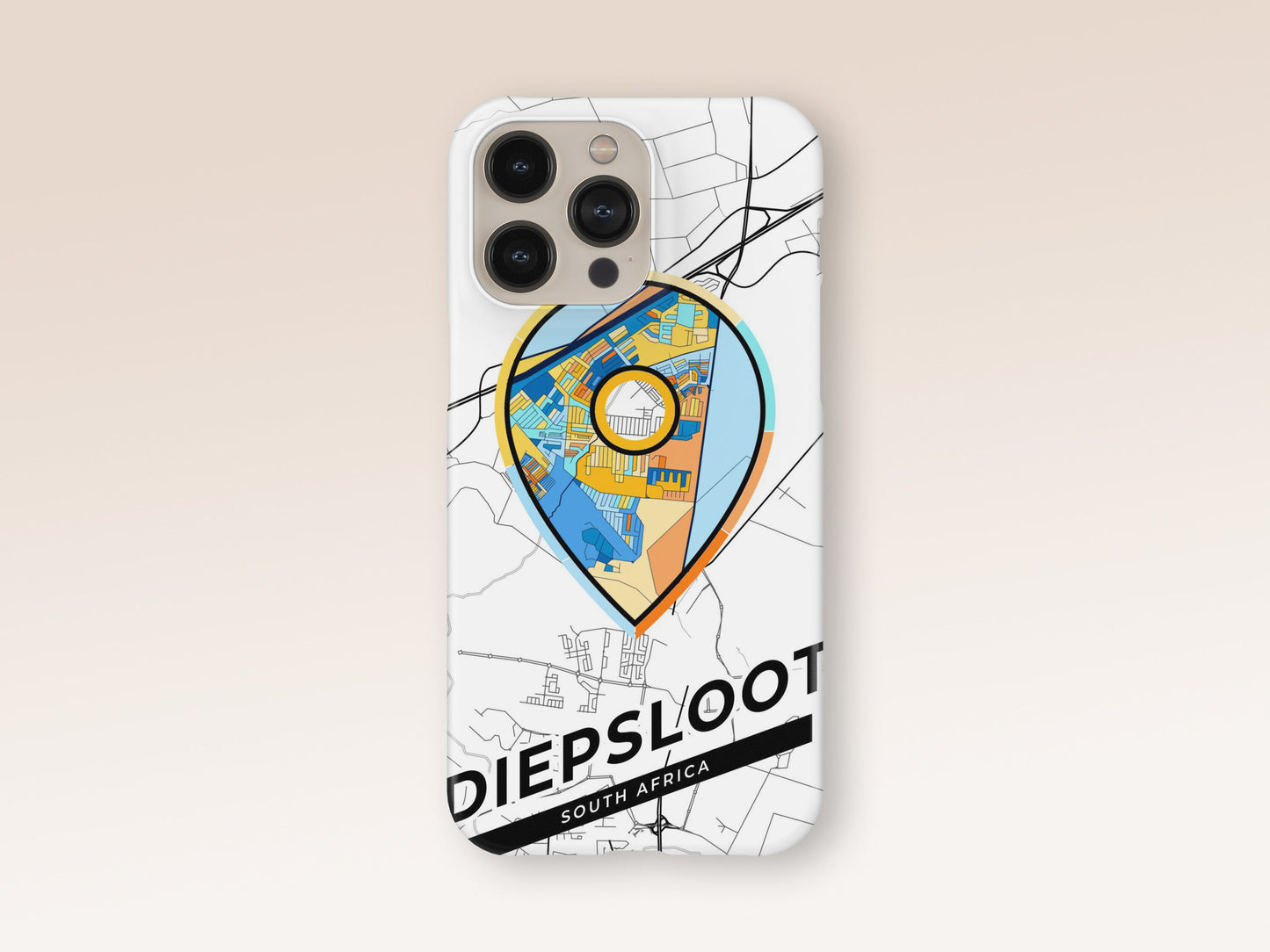 Diepsloot South Africa slim phone case with colorful icon. Birthday, wedding or housewarming gift. Couple match cases. 1