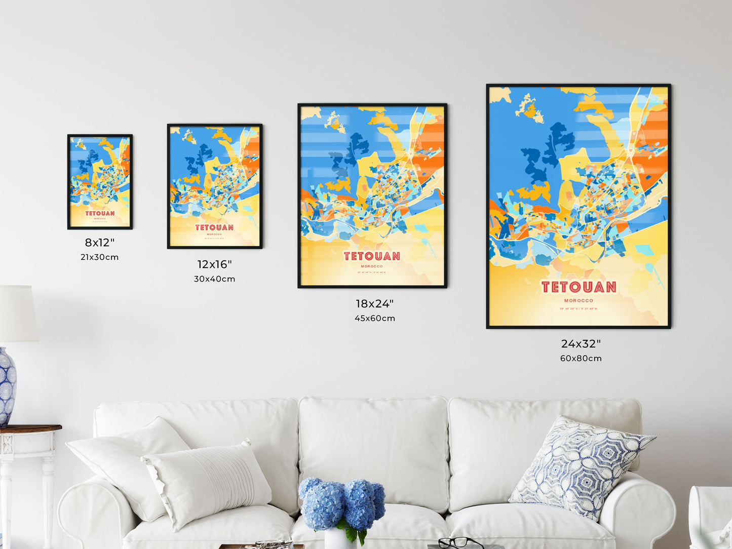 Colorful TETOUAN MOROCCO Fine Art Map