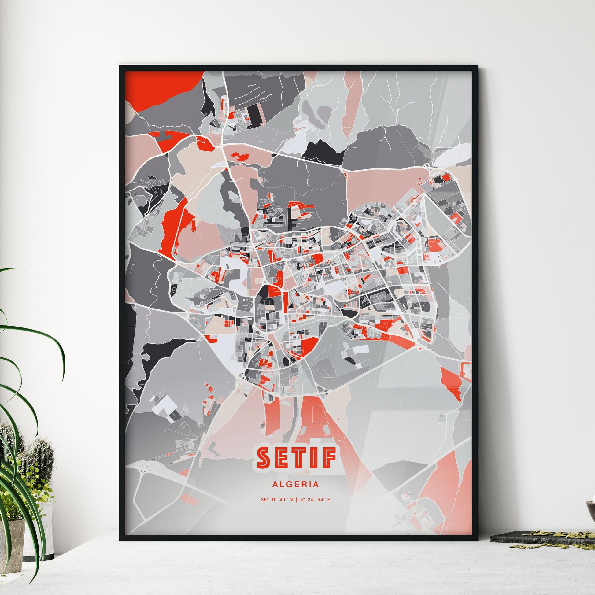 Colorful SETIF ALGERIA Fine Art Map Modern