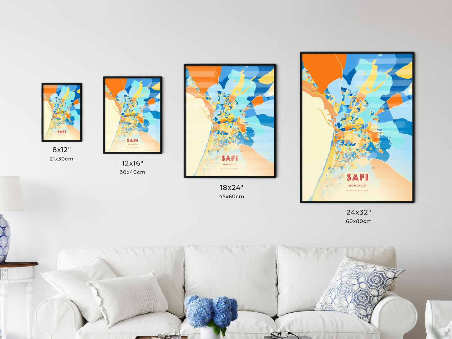 Colorful SAFI MOROCCO Fine Art Map