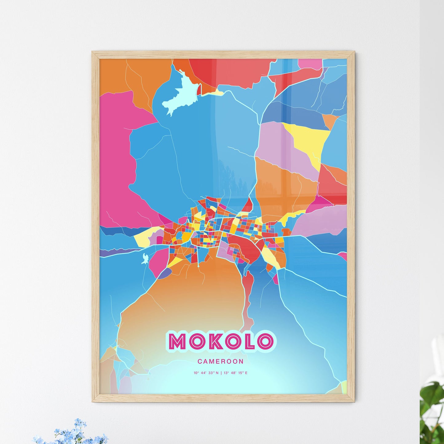 Colorful MOKOLO CAMEROON Fine Art Map Crazy Colors