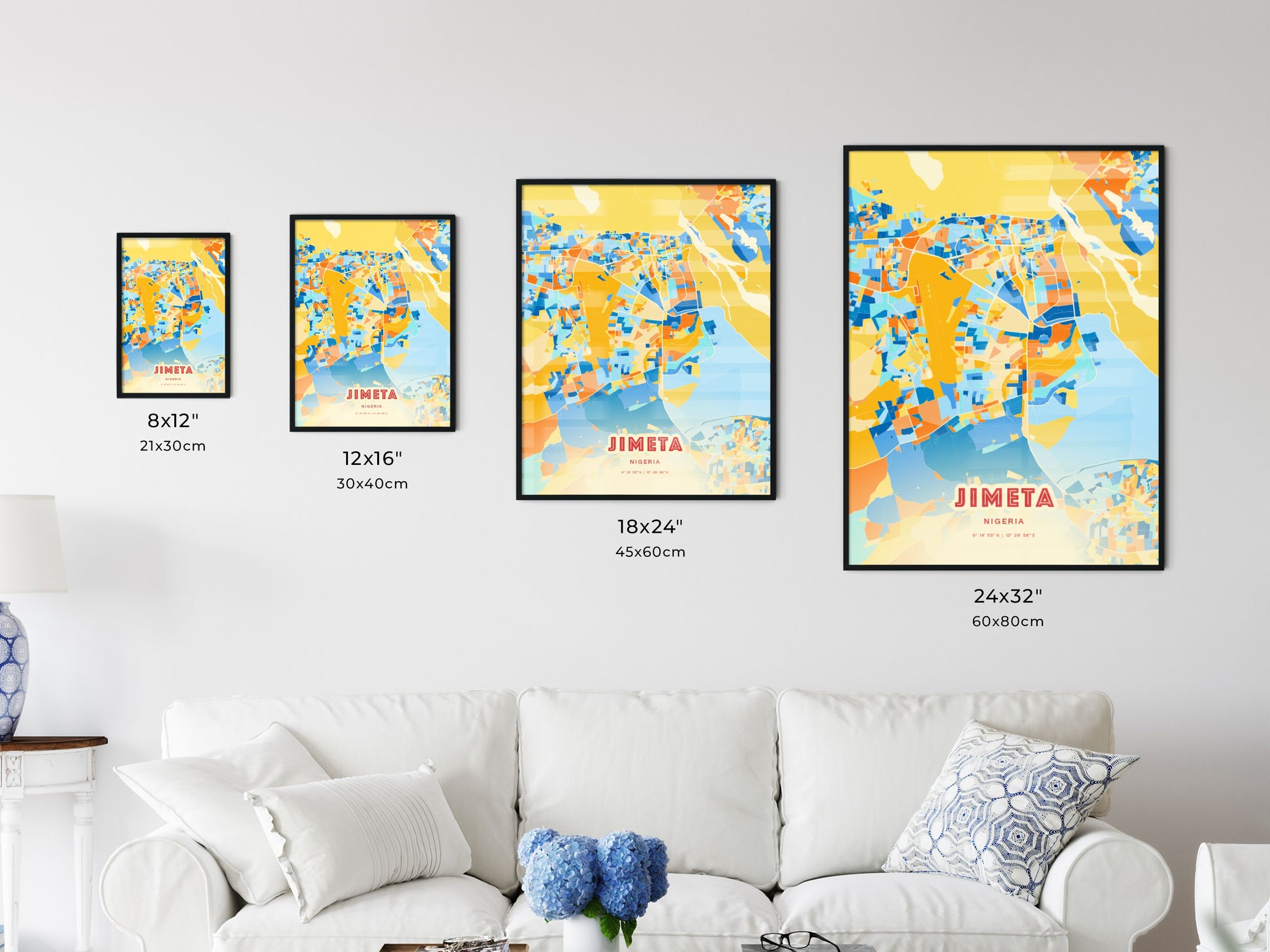 Colorful JIMETA NIGERIA Fine Art Map