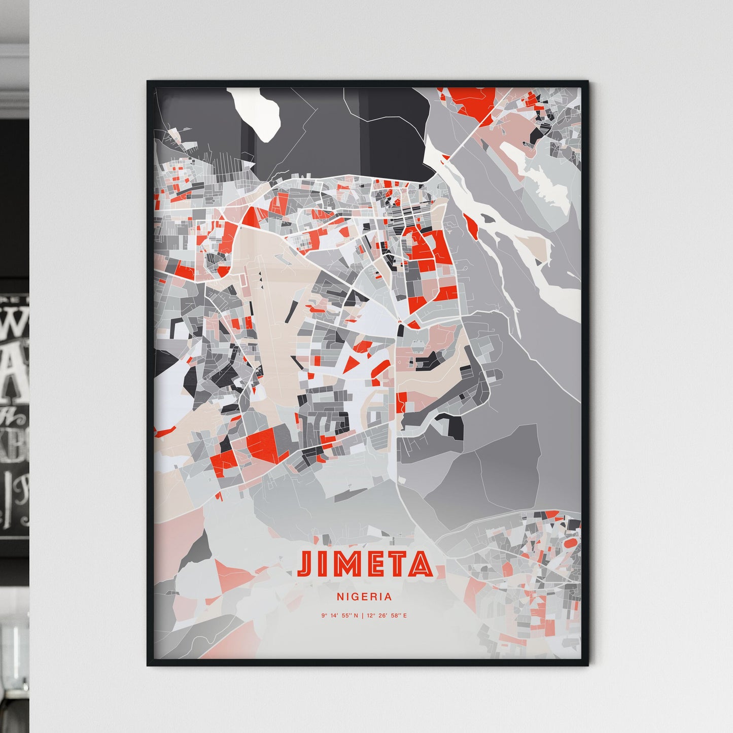 Colorful JIMETA NIGERIA Fine Art Map Modern