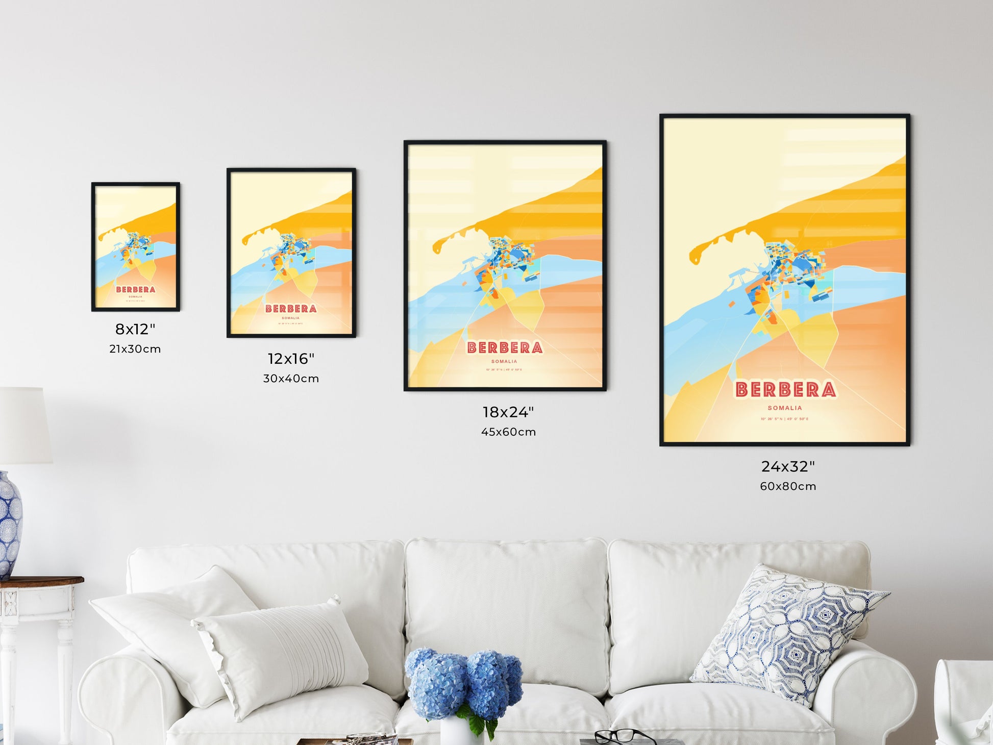 Colorful BERBERA SOMALIA Fine Art Map