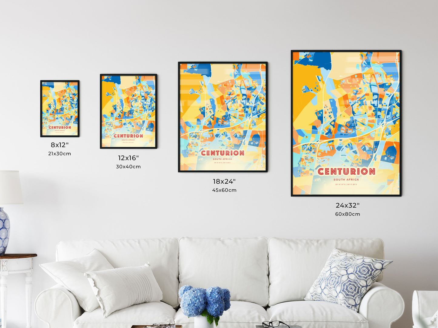 Colorful CENTURION SOUTH AFRICA Fine Art Map