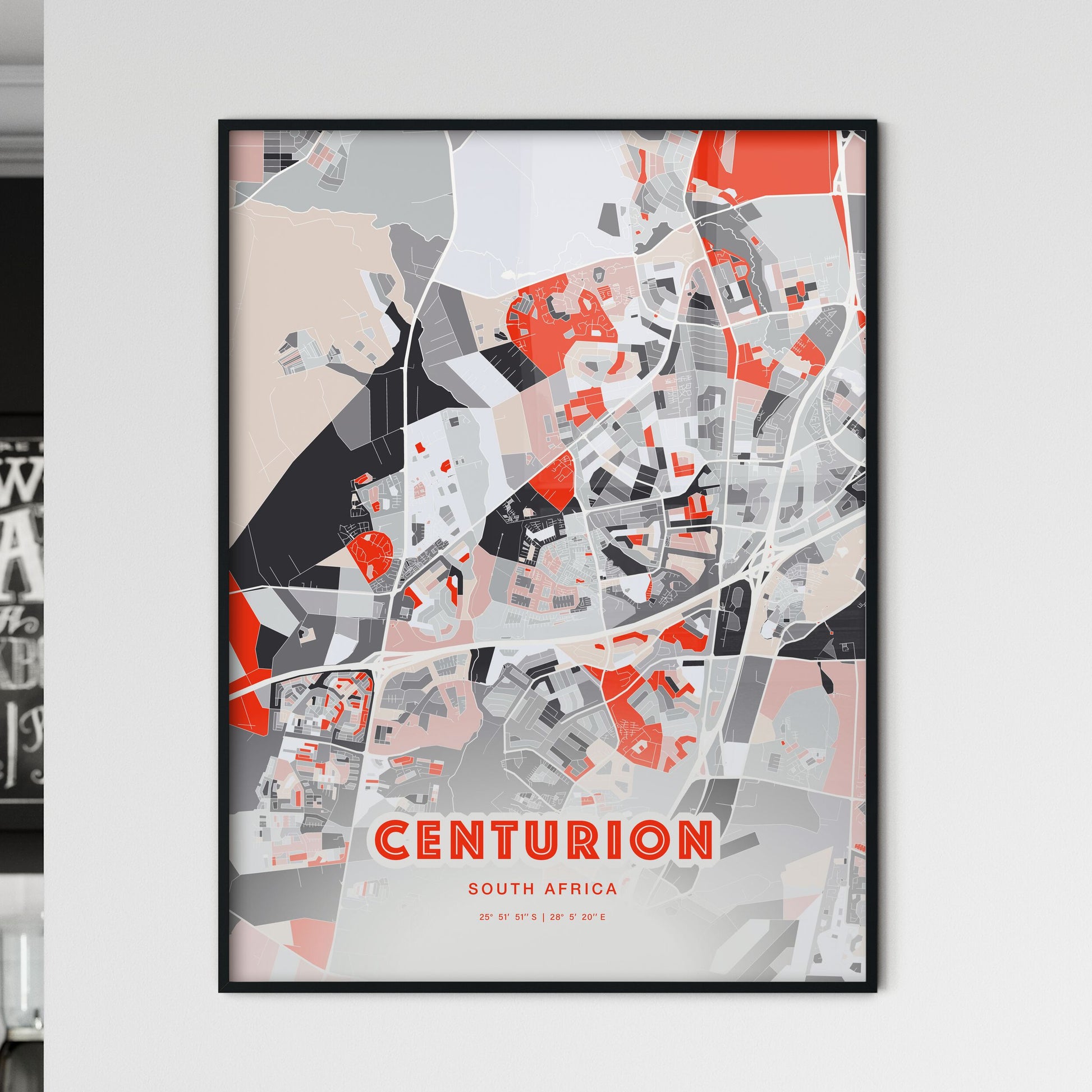 Colorful CENTURION SOUTH AFRICA Fine Art Map Modern