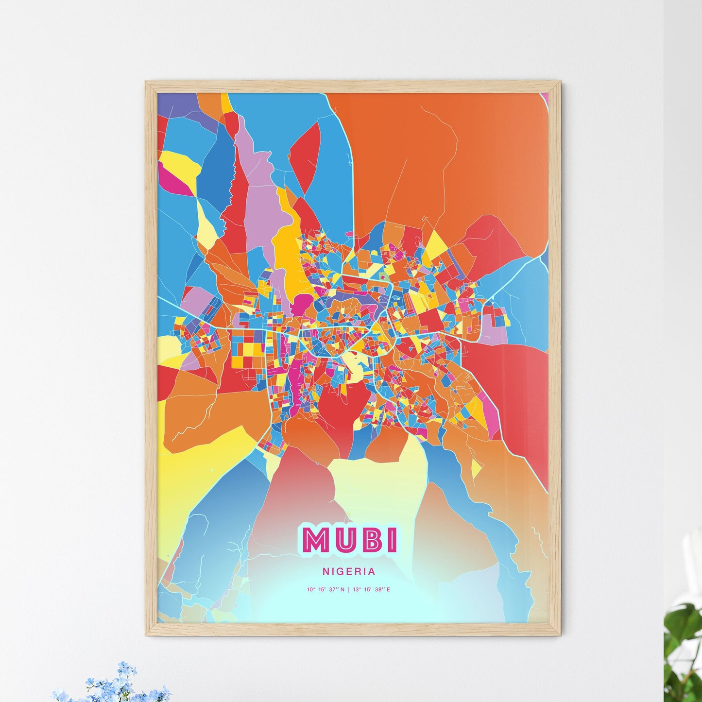 Colorful MUBI NIGERIA Fine Art Map Crazy Colors