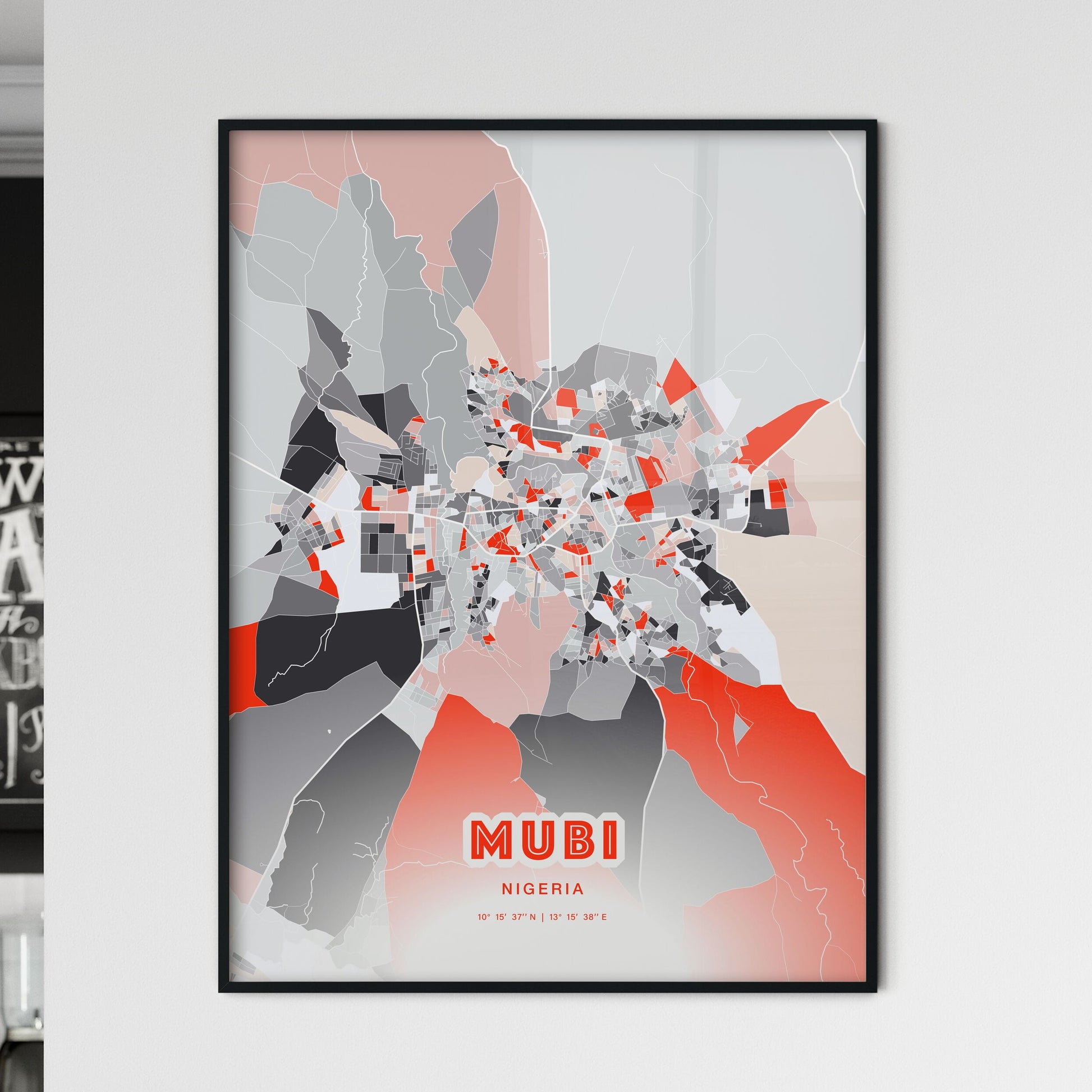 Colorful MUBI NIGERIA Fine Art Map Modern