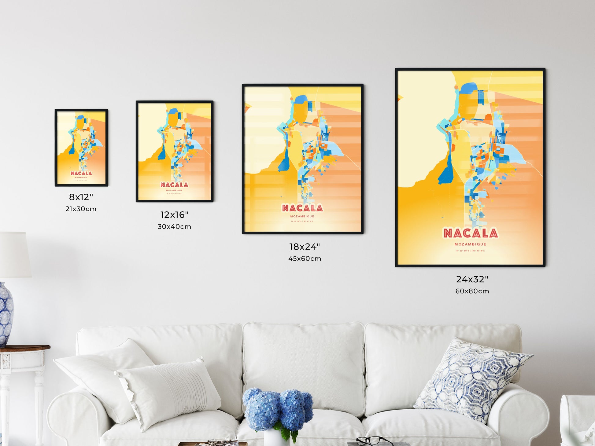 Colorful NACALA MOZAMBIQUE Fine Art Map