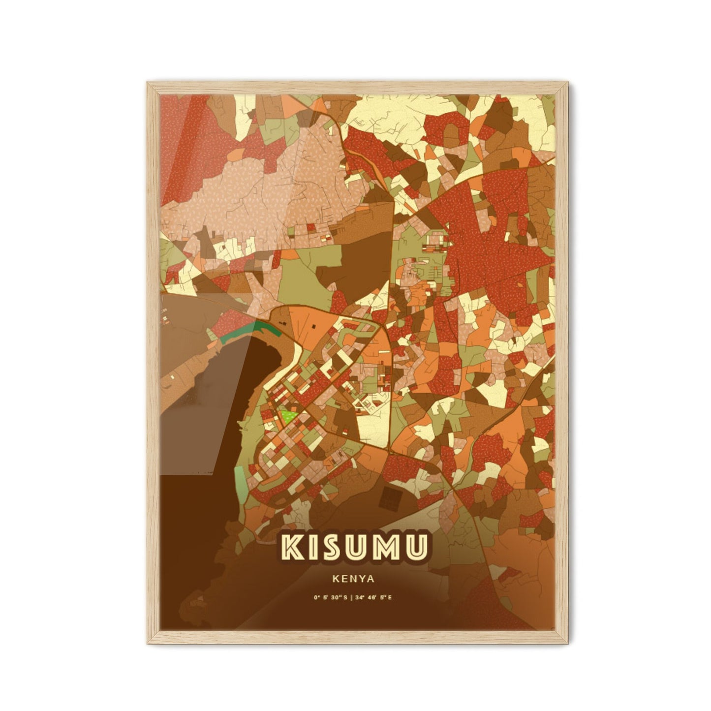 Colorful KISUMU KENYA Fine Art Map Farmhouse