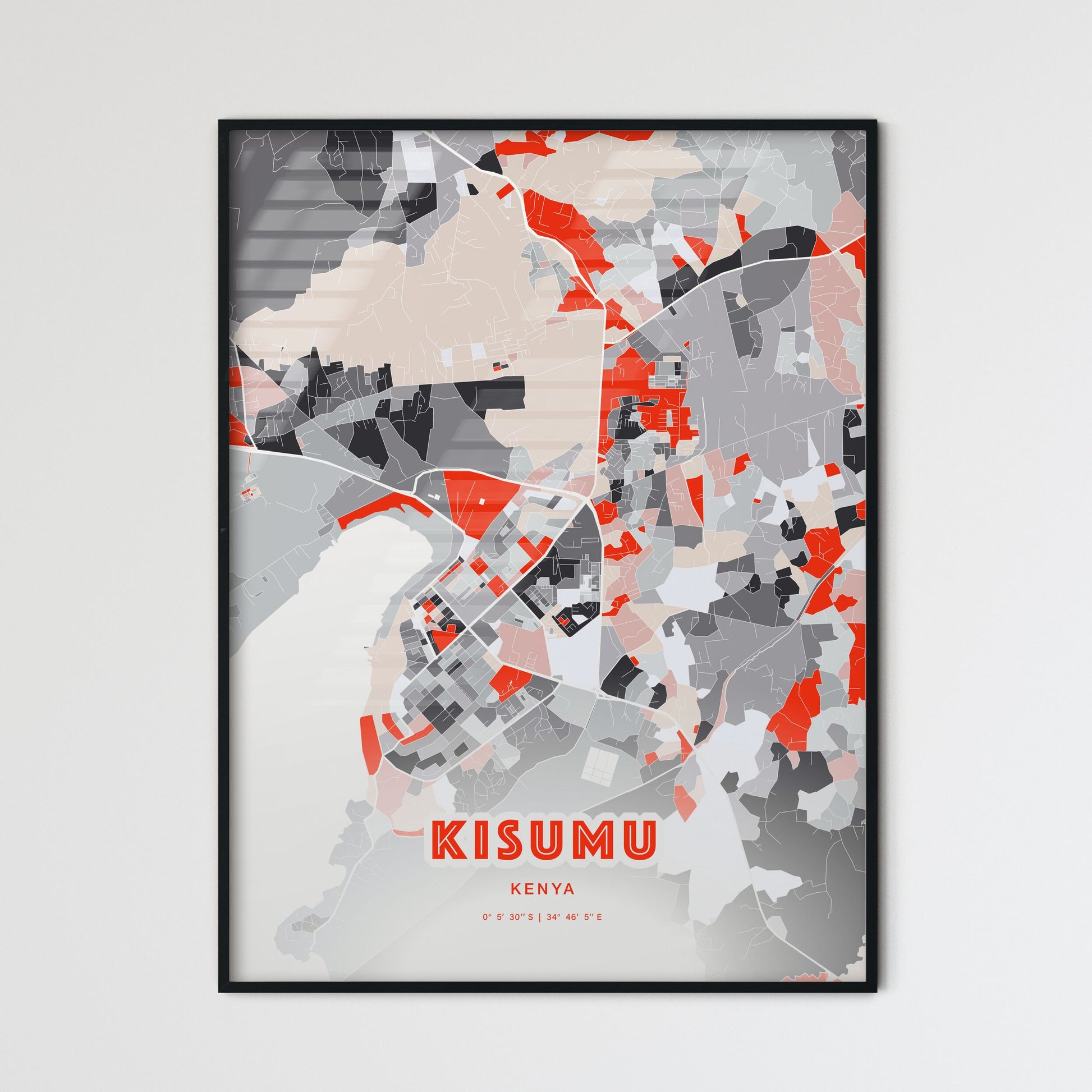 Colorful KISUMU KENYA Fine Art Map Modern