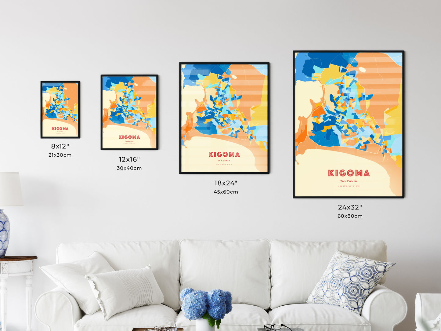 Colorful KIGOMA TANZANIA Fine Art Map