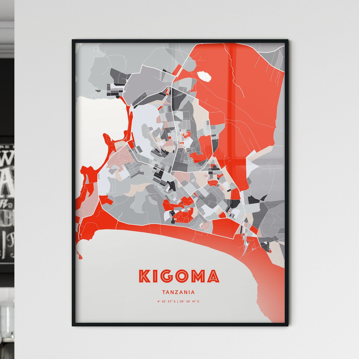 Colorful KIGOMA TANZANIA Fine Art Map Modern