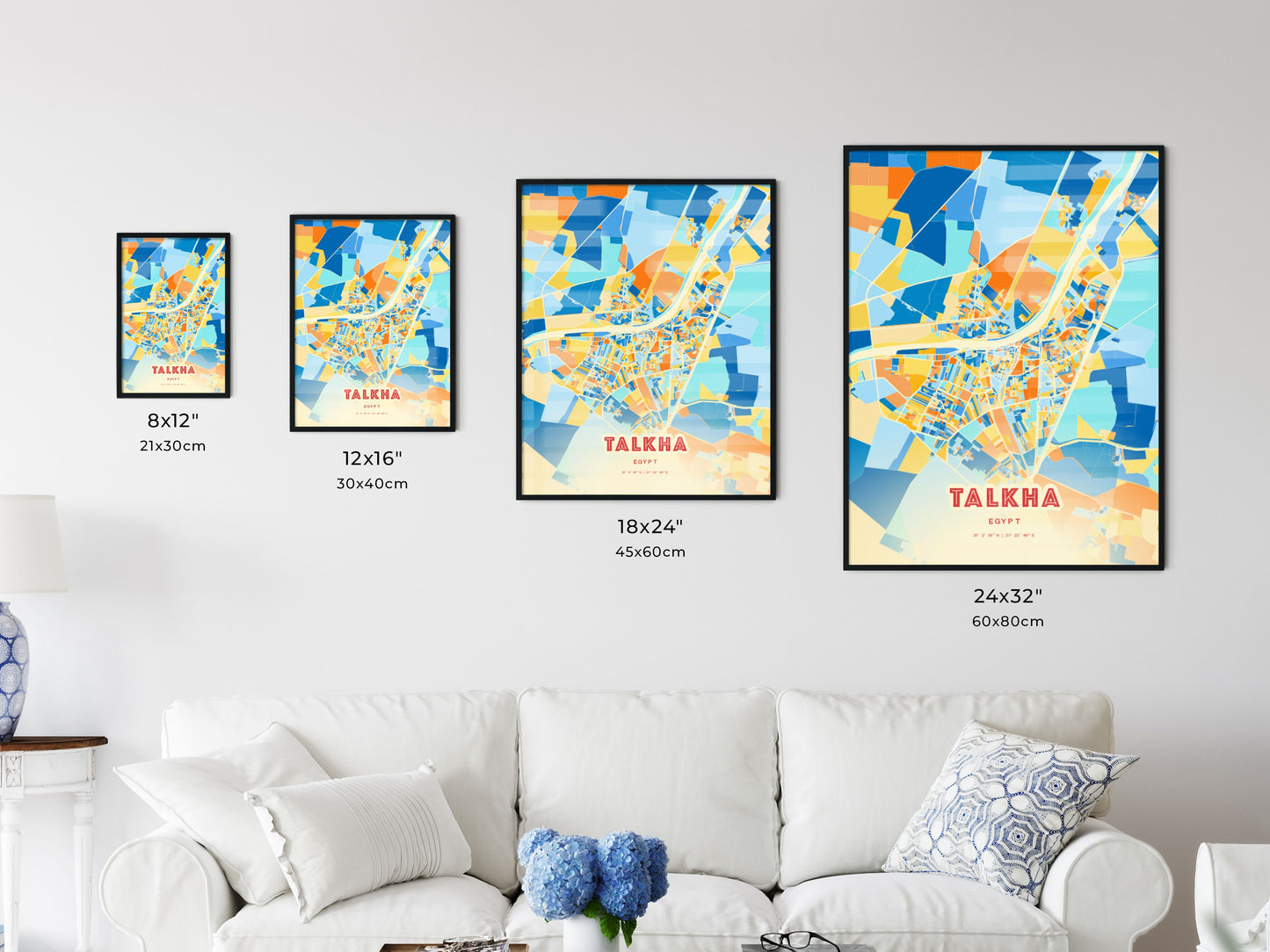 Colorful TALKHA EGYPT Fine Art Map