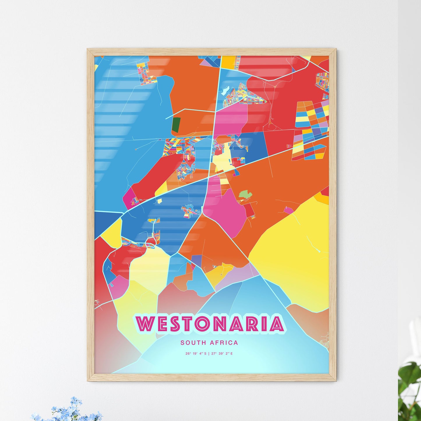 Colorful WESTONARIA SOUTH AFRICA Fine Art Map Crazy Colors