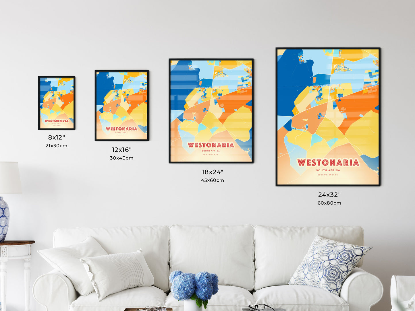 Colorful WESTONARIA SOUTH AFRICA Fine Art Map