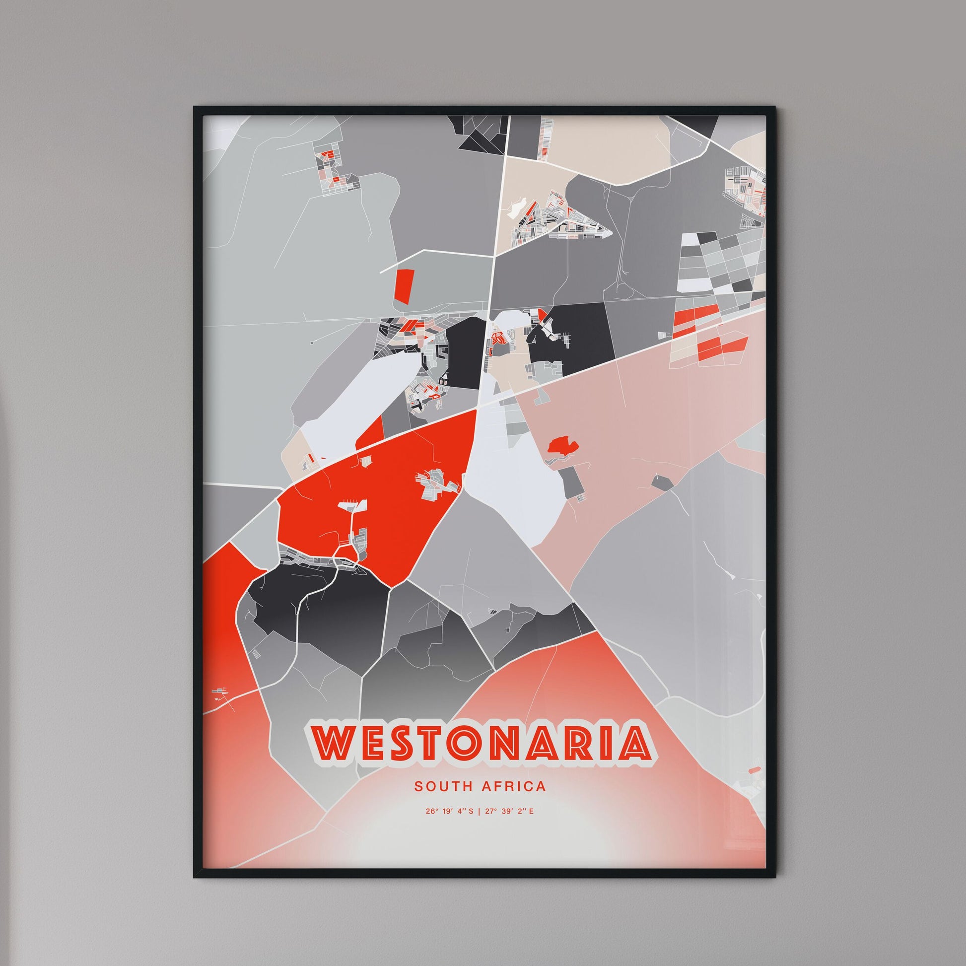 Colorful WESTONARIA SOUTH AFRICA Fine Art Map Modern