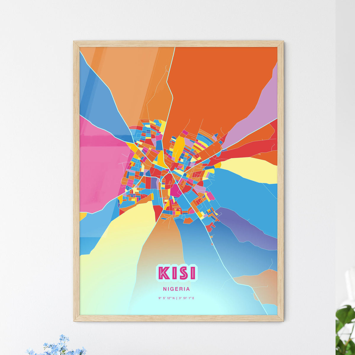 Colorful KISI NIGERIA Fine Art Map Crazy Colors