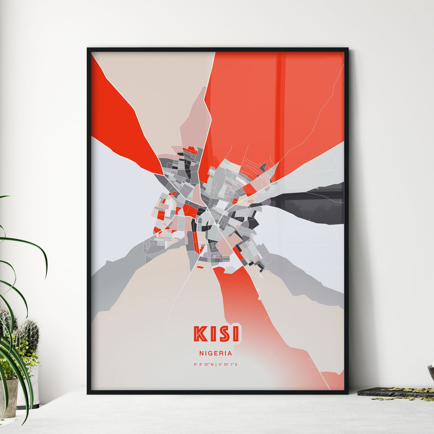 Colorful KISI NIGERIA Fine Art Map Modern