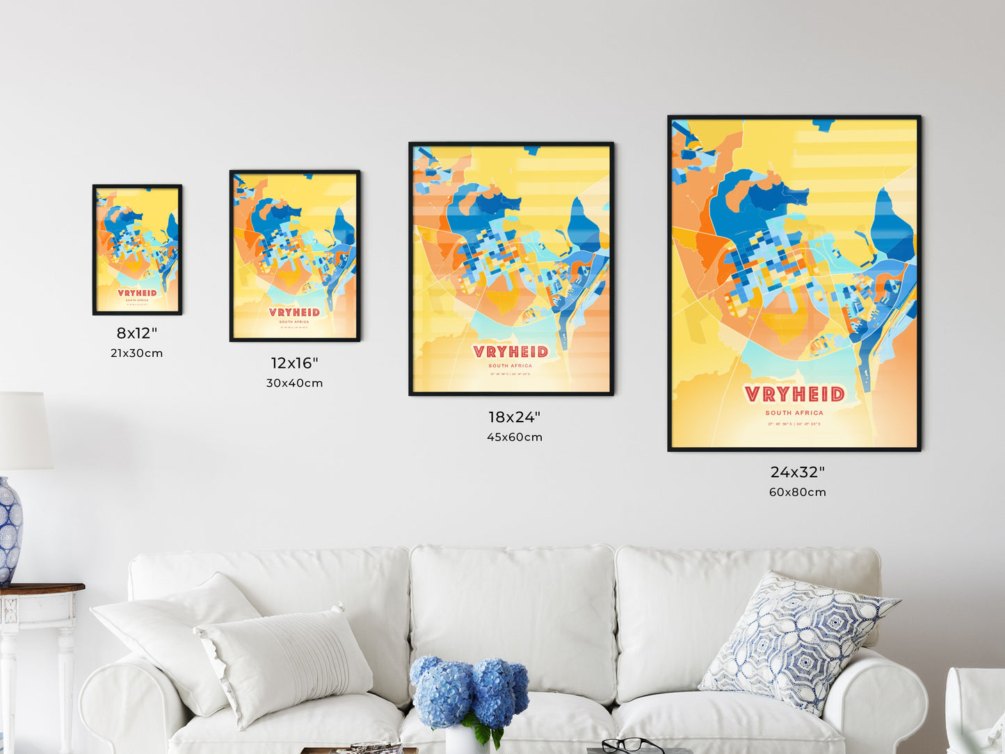 Colorful VRYHEID SOUTH AFRICA Fine Art Map