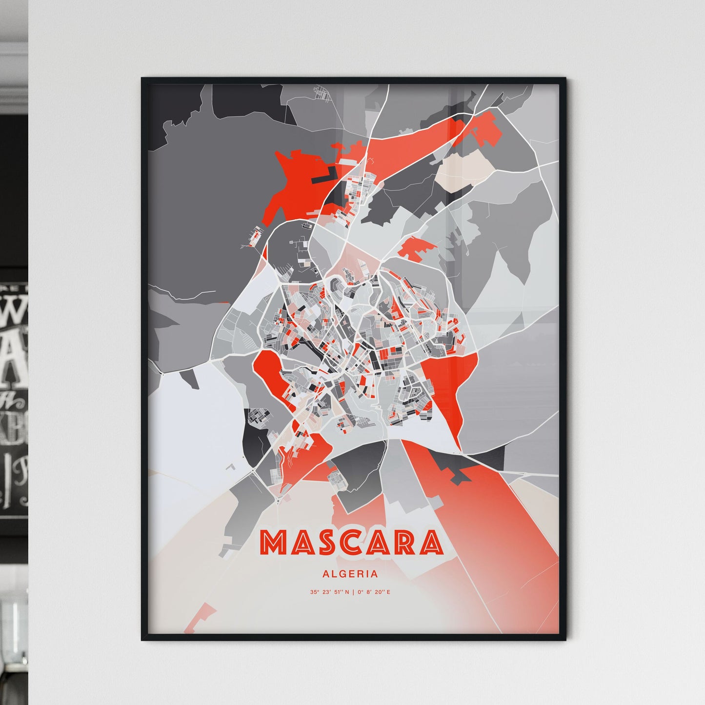 Colorful MASCARA ALGERIA Fine Art Map Modern