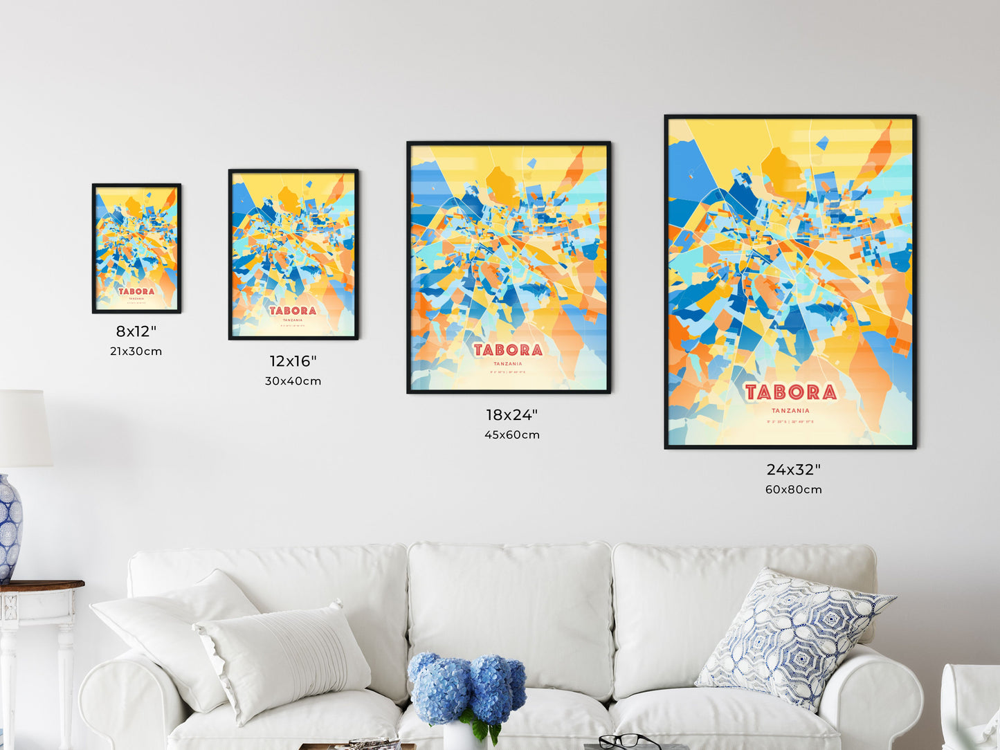 Colorful TABORA TANZANIA Fine Art Map