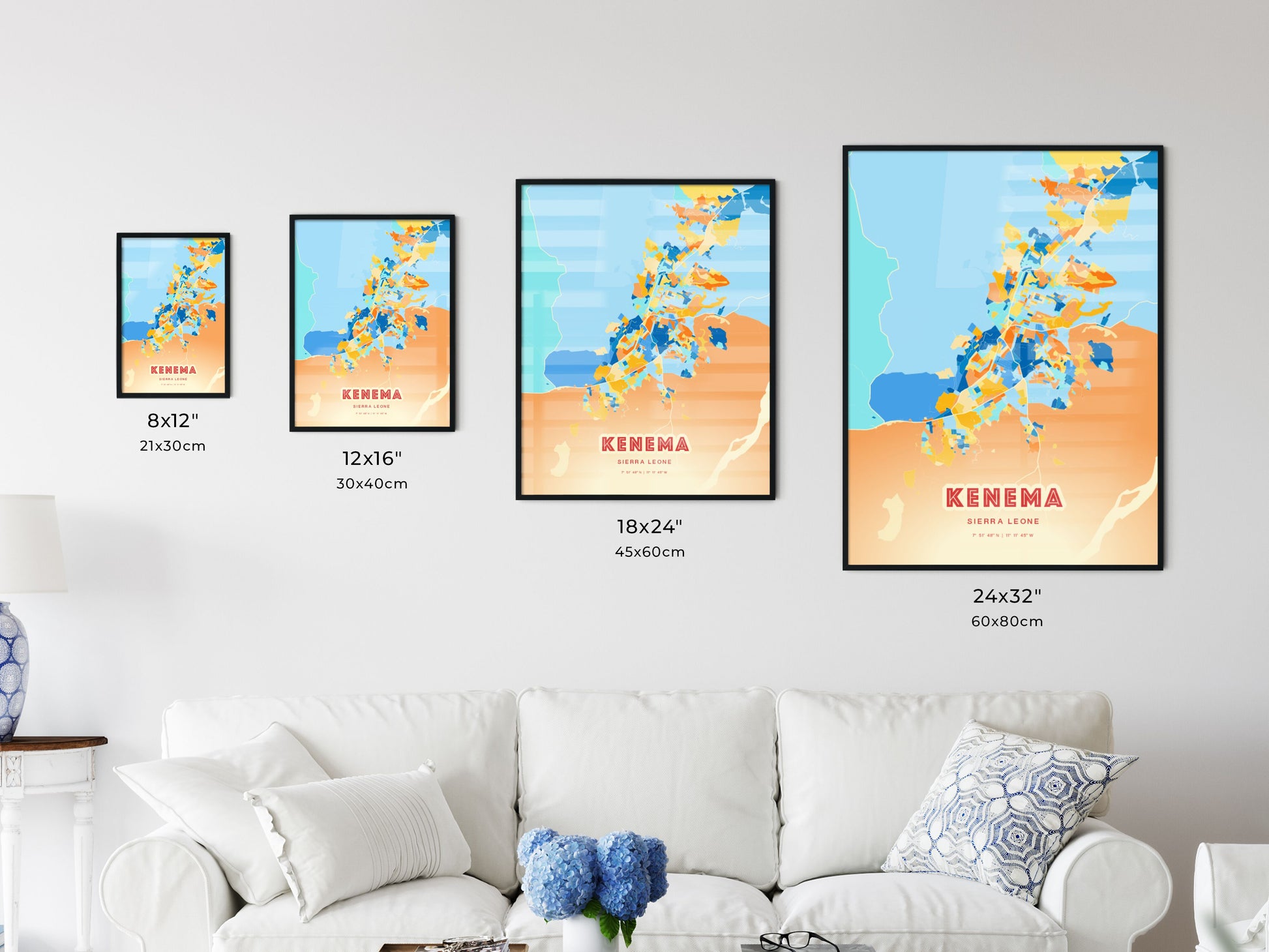 Colorful KENEMA SIERRA LEONE Fine Art Map