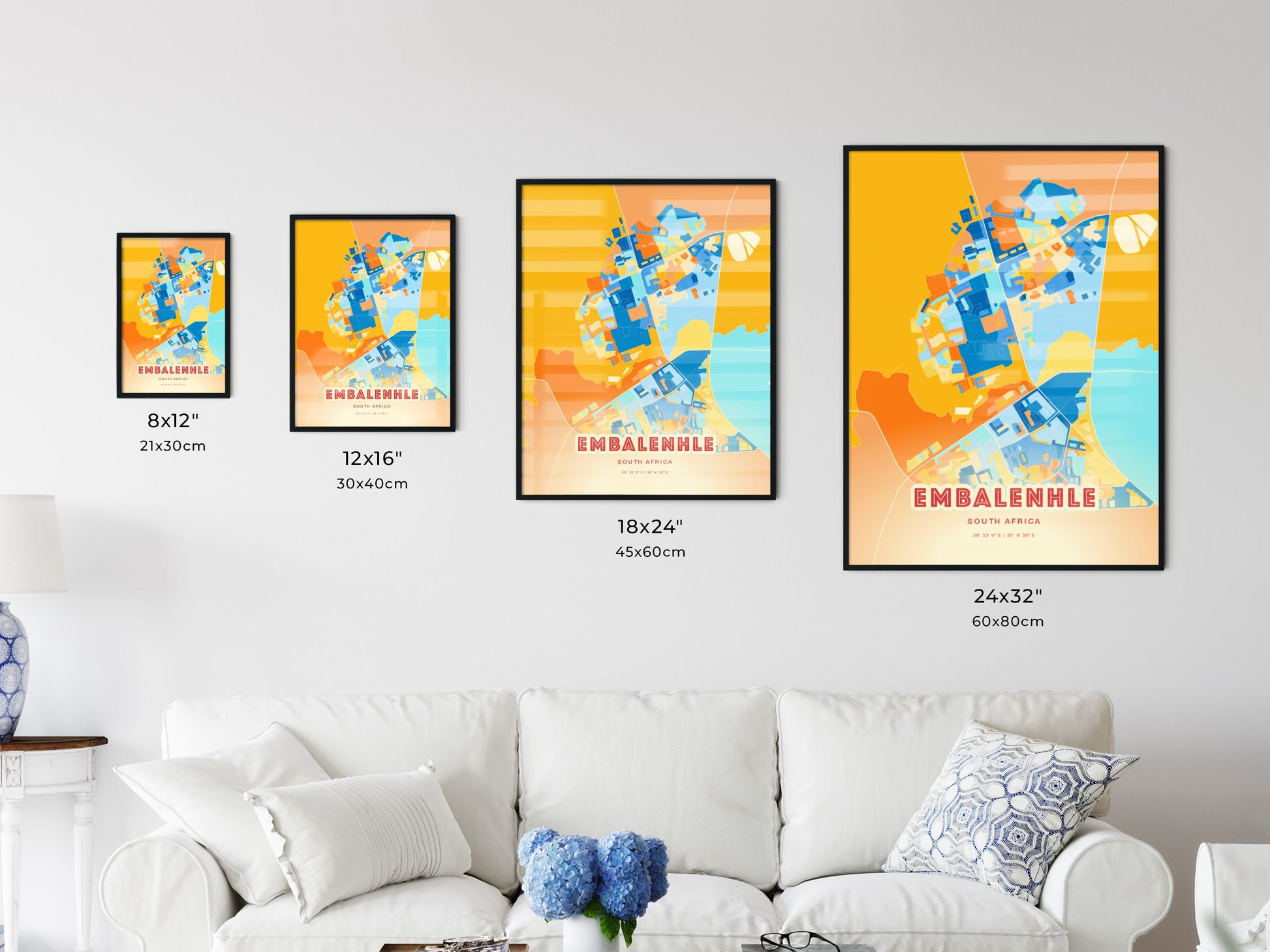 Colorful EMBALENHLE SOUTH AFRICA Fine Art Map