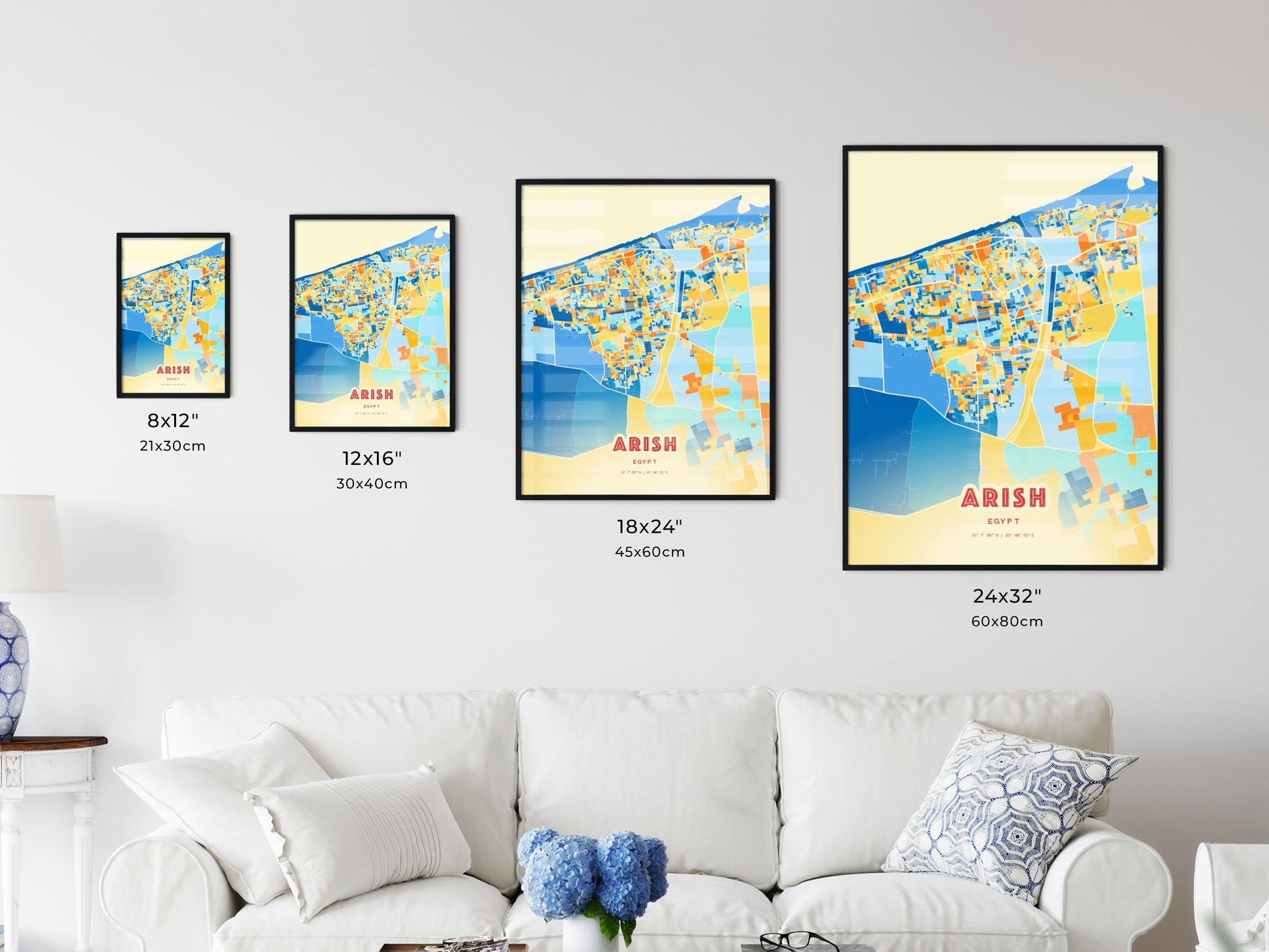 Colorful ARISH EGYPT Fine Art Map