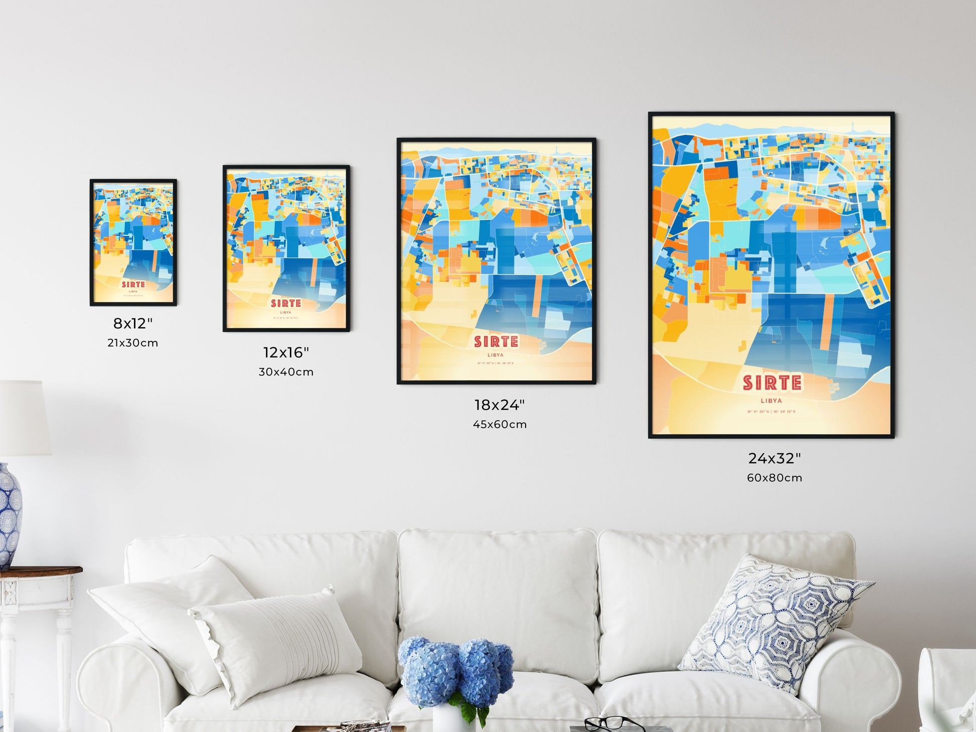 Colorful SIRTE LIBYA Fine Art Map