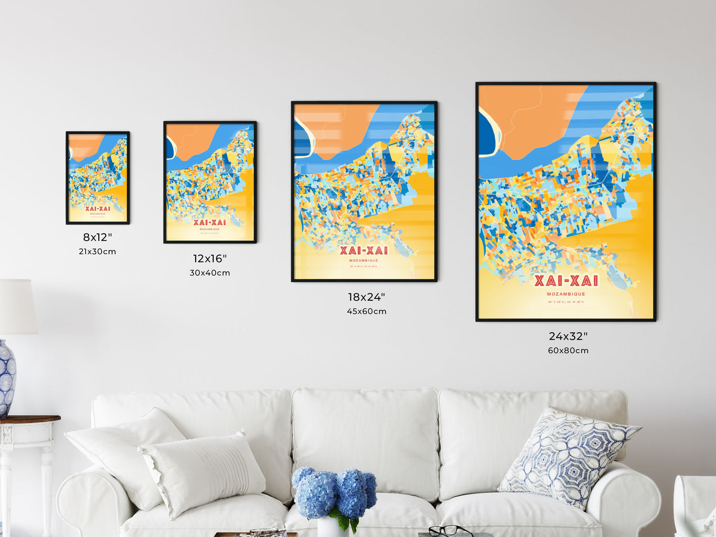 Colorful XAI-XAI MOZAMBIQUE Fine Art Map